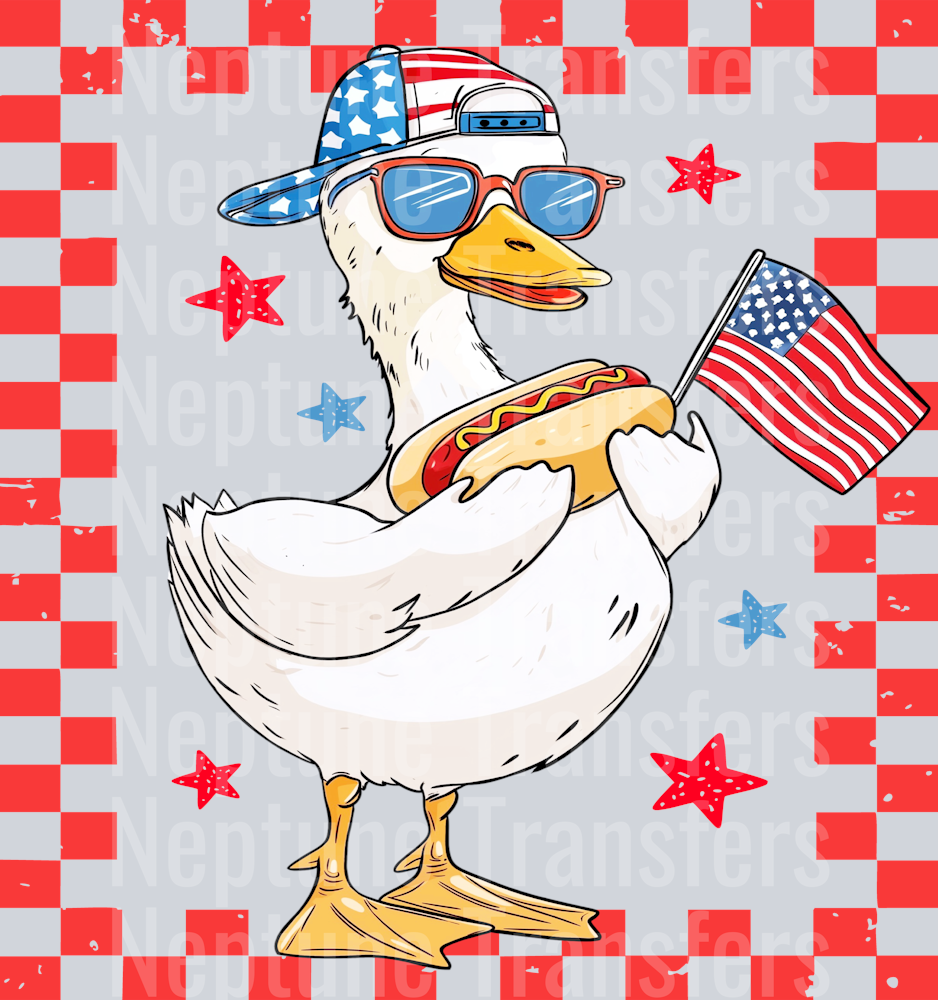 4th of July Goose with Hat Red