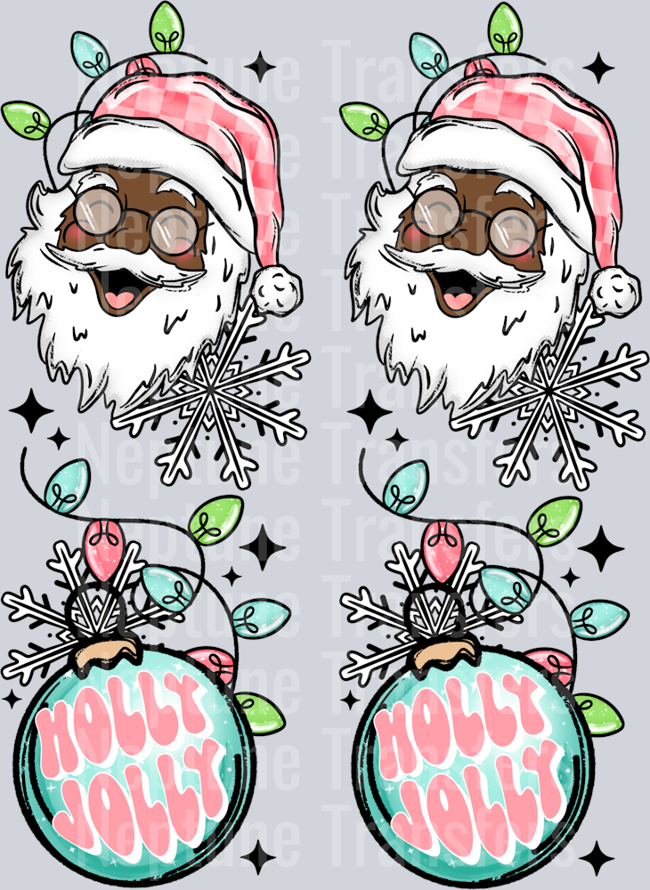 Merry Christmas Santa Brown Skin Tone Sleeves