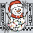 Merry Bright Snowman With Words + Sleeves
