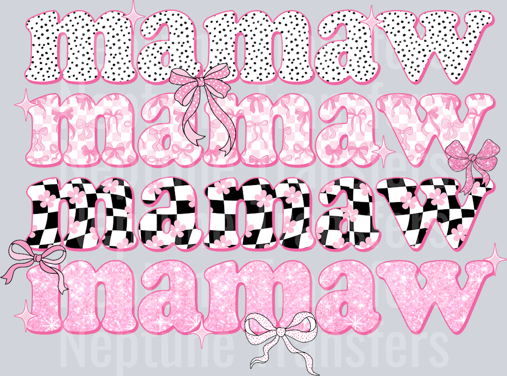 Pink Mamaw Checkered
