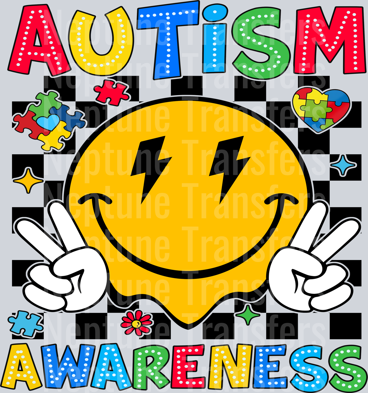 Austism Awareness Cool Checkerboard