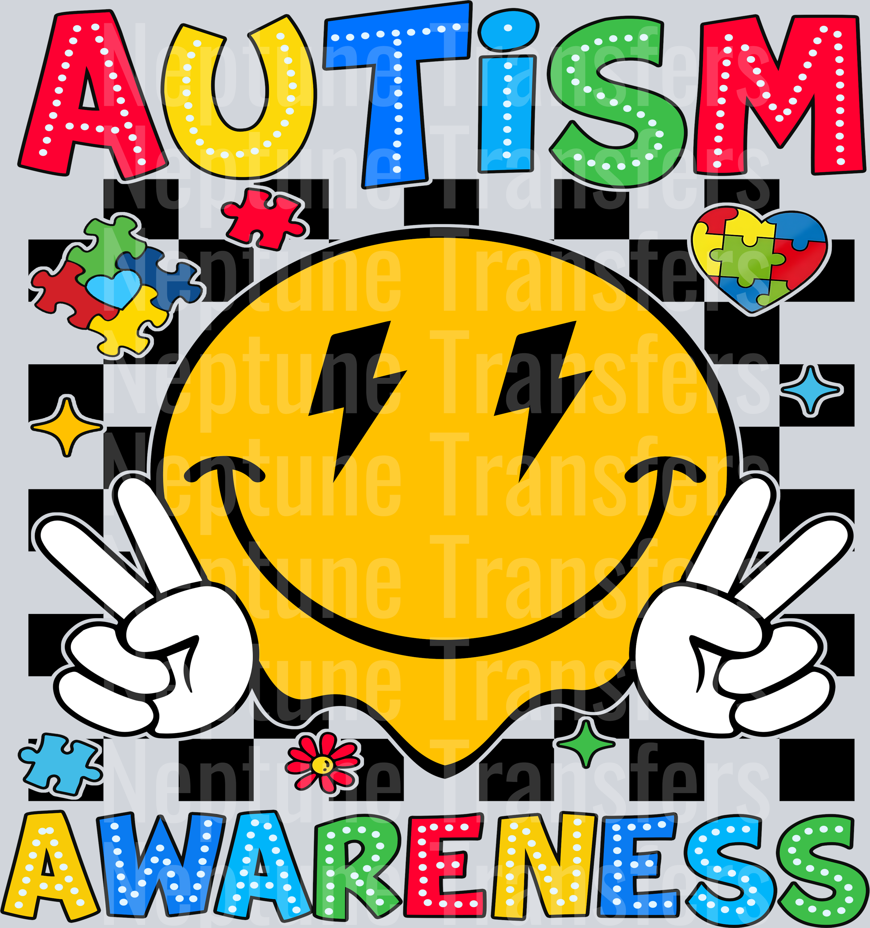 Austism Awareness Cool Checkerboard