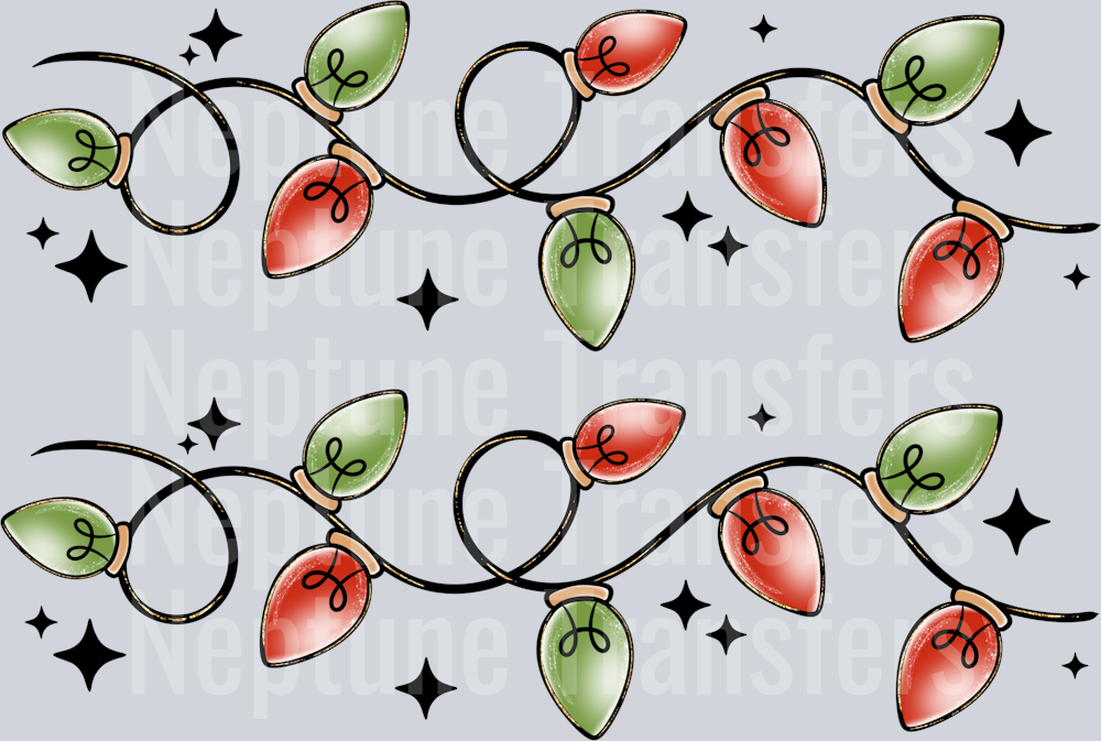 GREEN AND RED LIGHTS MERRY CHRISTMAS SLEEVES