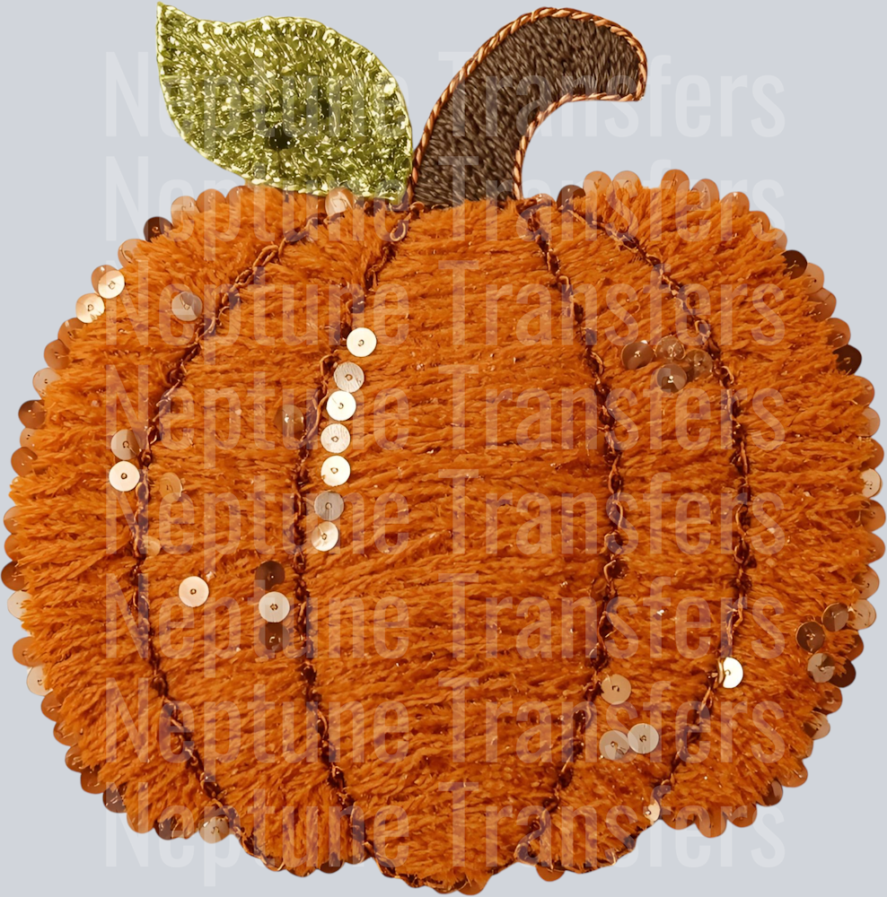 fall pumpkin yarn sequins