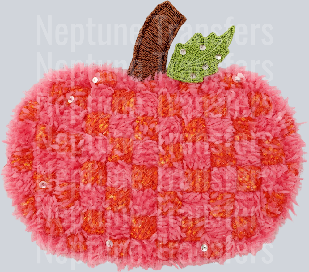 pink orange pumpkin faux yarn