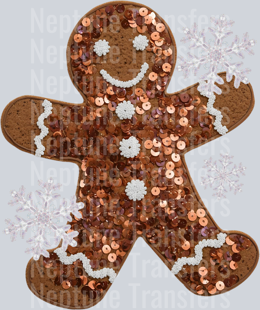 GINGERBREAD SEQUIN SNOWFLAKE