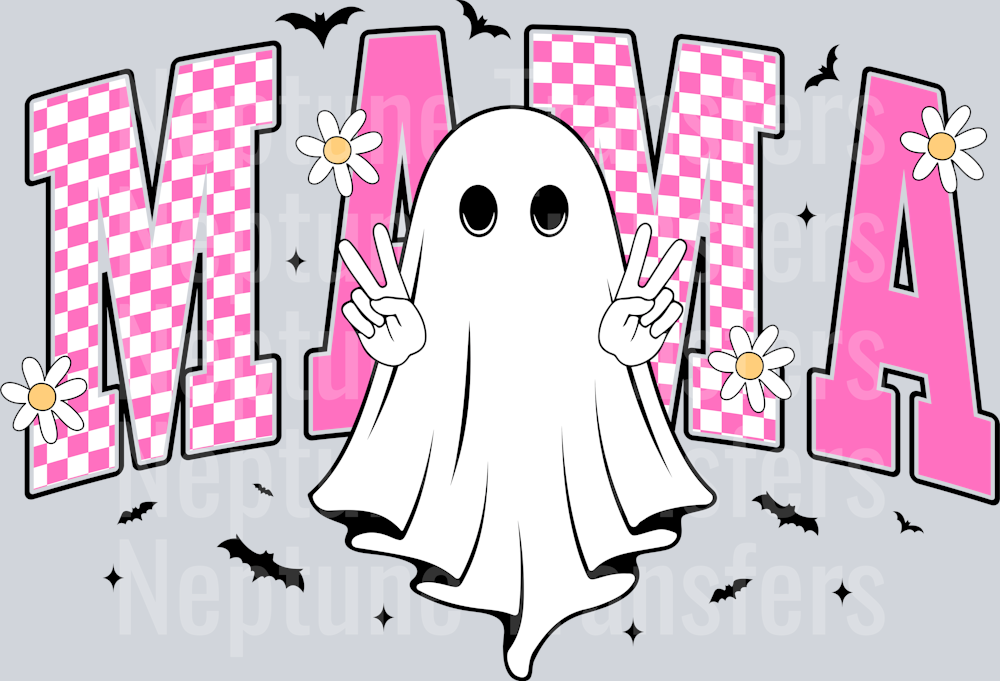 Pink Checkered Boo Mama